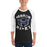 Man wearing Hebron High School Hawks Unisex 3/4 sleeve Raglan T-shirt 228