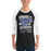 Man wearing Hebron High School Hawks Unisex 3/4 sleeve Raglan T-shirt 232