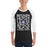 Man wearing Hebron High School Hawks Unisex 3/4 sleeve Raglan T-shirt 236