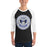Man wearing Hebron High School Hawks Unisex 3/4 sleeve Raglan T-shirt 215