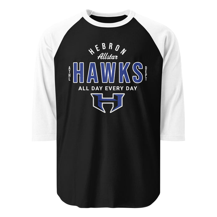 Hebron High School Hawks Unisex 3/4 sleeve Raglan T-shirt 040