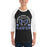 Man wearing Hebron High School Hawks Unisex 3/4 sleeve Raglan T-shirt 208