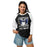 Woman wearing Hebron High School Hawks Unisex 3/4 sleeve Raglan T-shirt 205