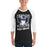 Man wearing Hebron High School Hawks Unisex 3/4 sleeve Raglan T-shirt 205