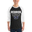 Man wearing Hebron High School Hawks Unisex 3/4 sleeve Raglan T-shirt 003