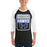 Man wearing Hebron High School Hawks Unisex 3/4 sleeve Raglan T-shirt 001