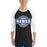 Man wearing Hebron High School Hawks Unisex 3/4 sleeve Raglan T-shirt 011