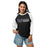 Woman wearing Hebron High School Hawks Unisex 3/4 sleeve Raglan T-shirt 200