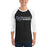 Man wearing Hebron High School Hawks Unisex 3/4 sleeve Raglan T-shirt 200