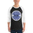Man wearing Hebron High School Hawks Unisex 3/4 sleeve Raglan T-shirt 203