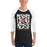 Man wearing Katy High School Tigers Unisex 3/4 sleeve Raglan T-shirt 236