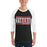 Man wearing Katy High School Tigers Unisex 3/4 sleeve Raglan T-shirt 098