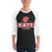 Man wearing Katy High School Tigers Unisex 3/4 sleeve Raglan T-shirt 202