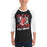 Man wearing Katy High School Tigers Unisex 3/4 sleeve Raglan T-shirt 205