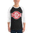 Man wearing Katy High School Tigers Unisex 3/4 sleeve Raglan T-shirt 011