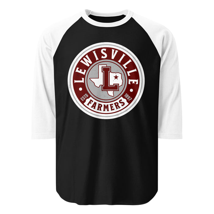 Lewisville High School Farmers Unisex 3/4 Sleeve Raglan T-shirt 220