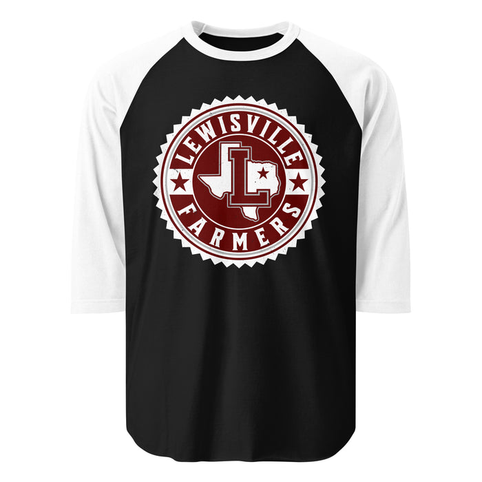 Lewisville High School Farmers Unisex 3/4 Sleeve Raglan T-shirt 203