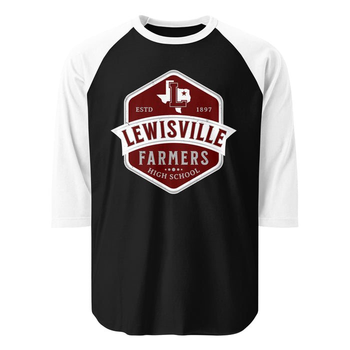 Lewisville High School Farmers Unisex 3/4 Sleeve Raglan T-shirt 209