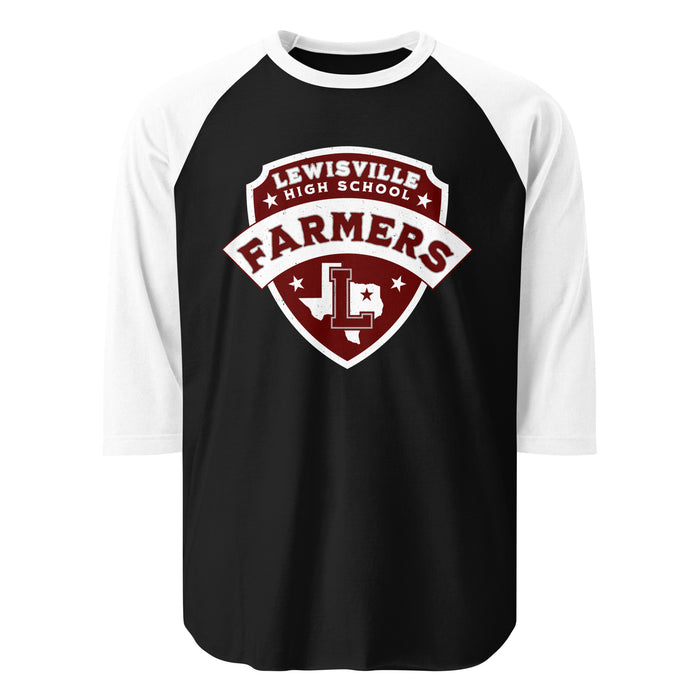 Lewisville High School Farmers Unisex 3/4 Sleeve Raglan T-shirt 221