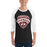 Man wearing Lewisville High School Farmers Unisex 3/4 Sleeve Raglan T-shirt 221