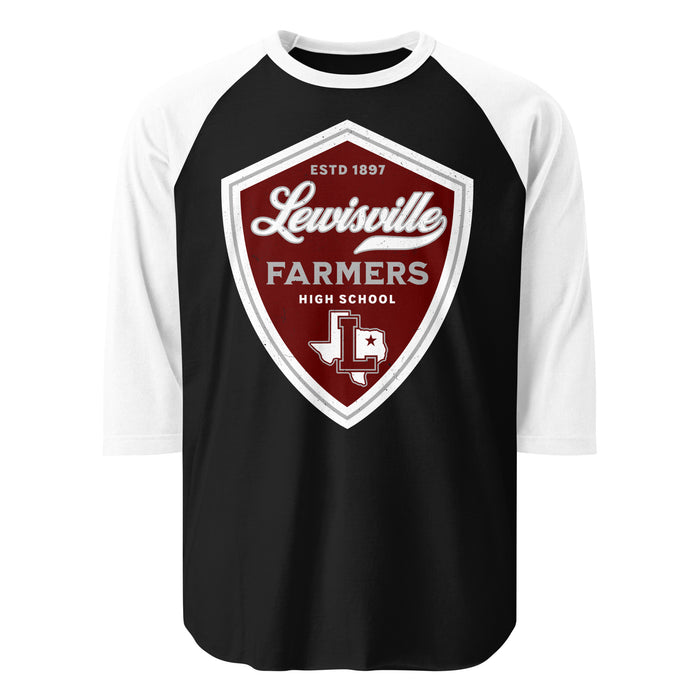 Lewisville High School Farmers Unisex 3/4 Sleeve Raglan T-shirt 225