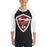 Man wearing Lewisville High School Farmers Unisex 3/4 Sleeve Raglan T-shirt 225
