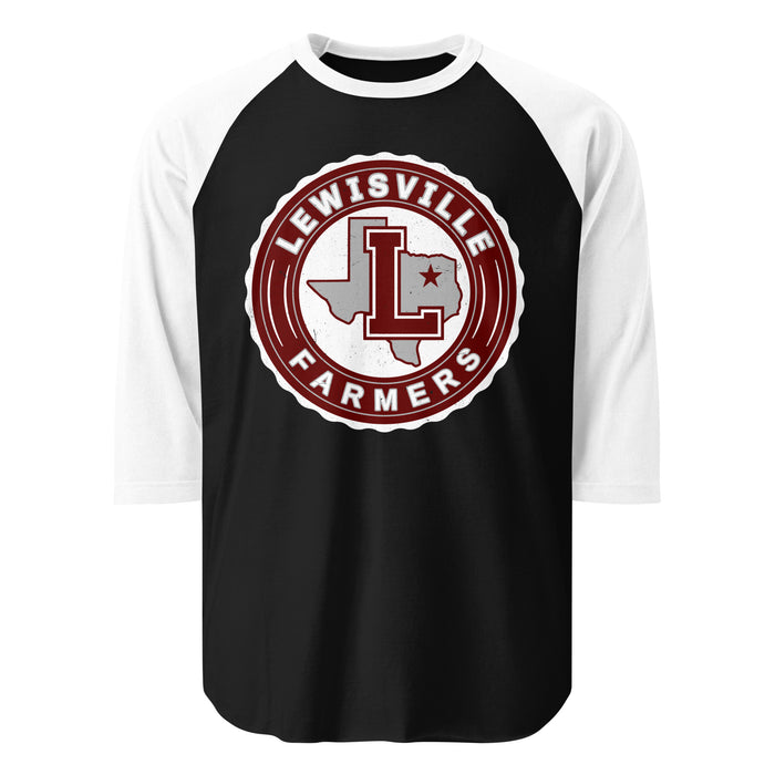 Lewisville High School Farmers Unisex 3/4 Sleeve Raglan T-shirt 216