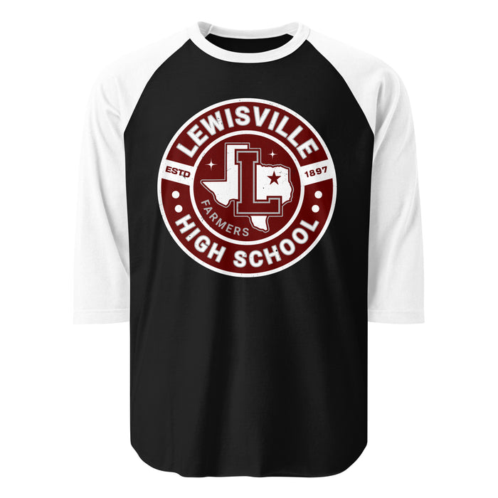 Lewisville High School Farmers Unisex 3/4 Sleeve Raglan T-shirt 239