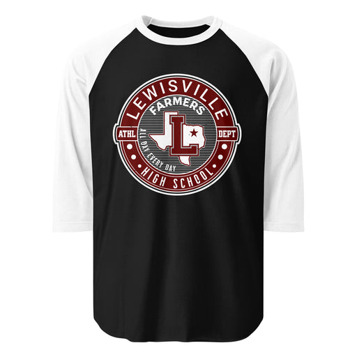 Lewisville High School Farmers Unisex 3/4 Sleeve Raglan T-shirt 224