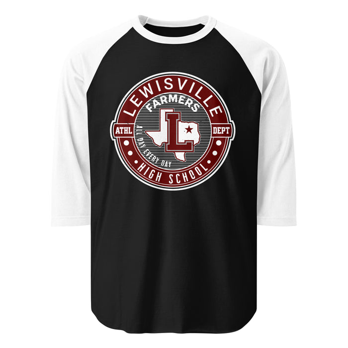Lewisville High School Farmers Unisex 3/4 Sleeve Raglan T-shirt 224