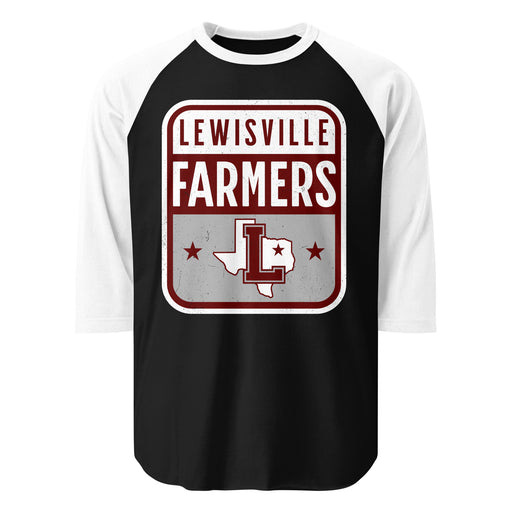 Lewisville High School Farmers Unisex 3/4 Sleeve Raglan T-shirt 001