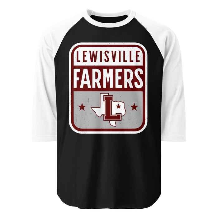 Lewisville High School Farmers Unisex 3/4 Sleeve Raglan T-shirt 001