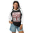 Woman wearing Lewisville High School Farmers Unisex 3/4 Sleeve Raglan T-shirt 001