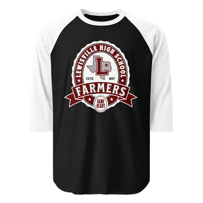 Lewisville High School Farmers Unisex 3/4 Sleeve Raglan T-shirt 212