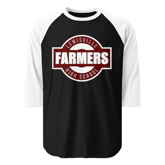 Lewisville High School Farmers Unisex 3/4 Sleeve Raglan T-shirt 011