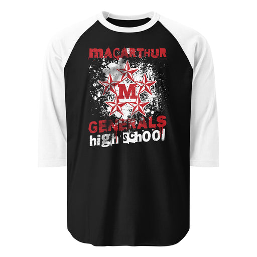 MacArthur High School Generals Unisex 3/4 sleeve Raglan T-shirt 205