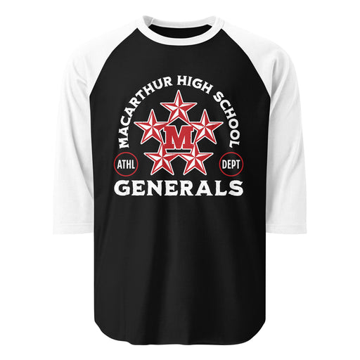 MacArthur High School Generals Unisex 3/4 sleeve Raglan T-shirt 208