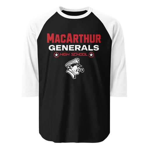 MacArthur High School Generals Unisex 3/4 sleeve Raglan T-shirt 003