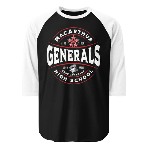 MacArthur High School Generals Unisex 3/4 sleeve Raglan T-shirt 218