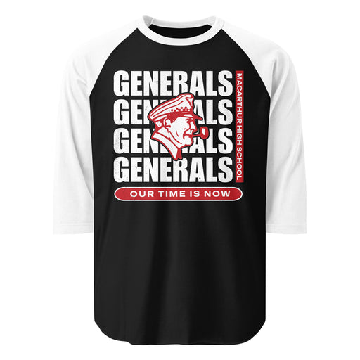 MacArthur High School Generals Unisex 3/4 sleeve Raglan T-shirt 235