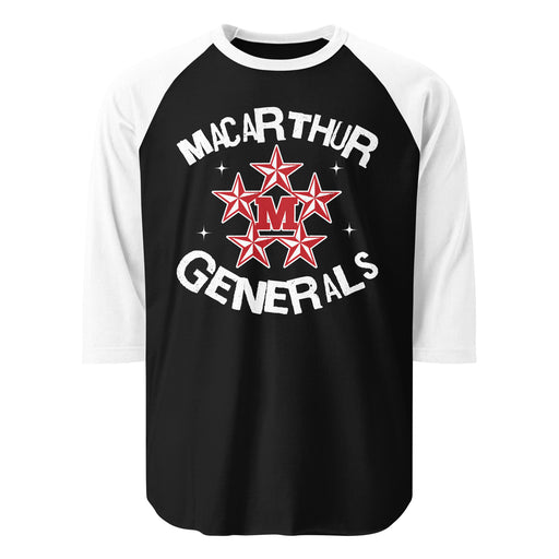 MacArthur High School Generals Unisex 3/4 sleeve Raglan T-shirt 228