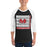 Man wearing Martin High School Warriors Unisex 3/4 sleeve Raglan T-shirt 235