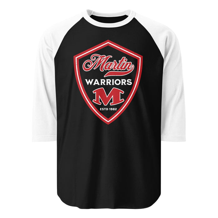 Martin High School Warriors Unisex 3/4 sleeve Raglan T-shirt 225