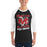 Man wearing Martin High School Warriors Unisex 3/4 sleeve Raglan T-shirt 205