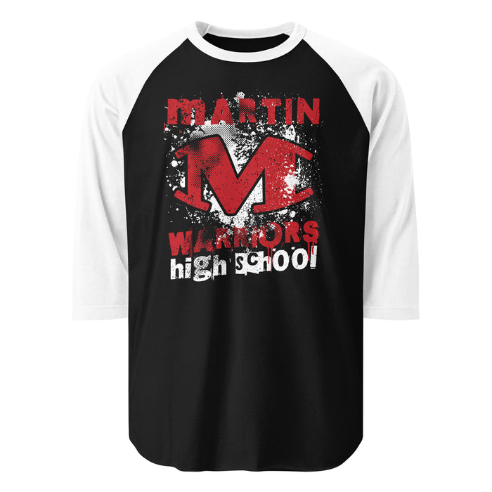 Martin High School Warriors Unisex 3/4 sleeve Raglan T-shirt 205