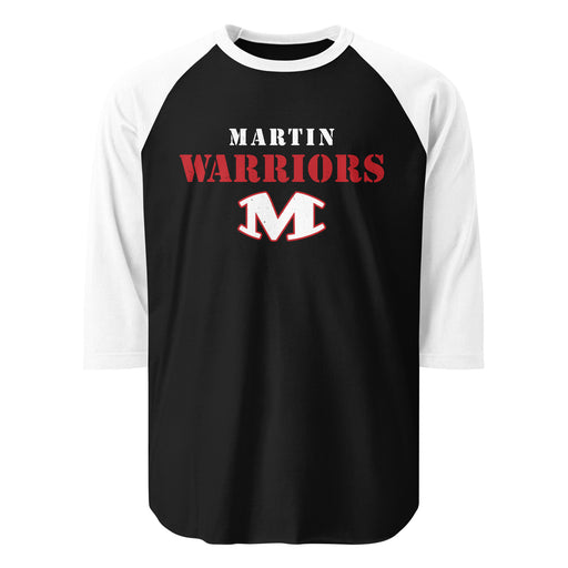 Martin High School Warriors Unisex 3/4 sleeve Raglan T-shirt 017