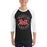 Man wearing Martin High School Warriors Unisex 3/4 sleeve Raglan T-shirt 214