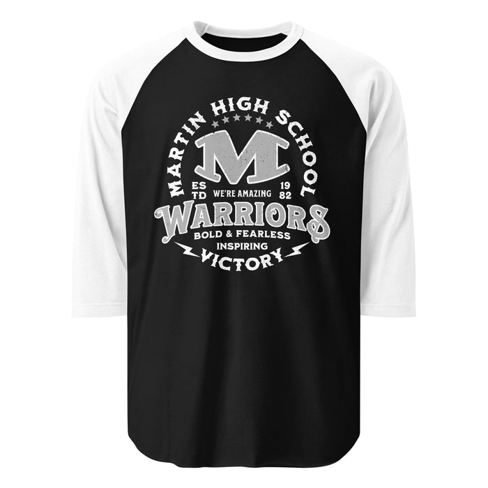 Martin High School Warriors Unisex 3/4 sleeve Raglan T-shirt 206