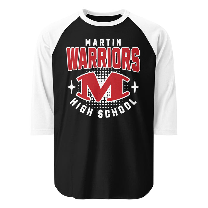 Martin High School Warriors Unisex 3/4 sleeve Raglan T-shirt 204