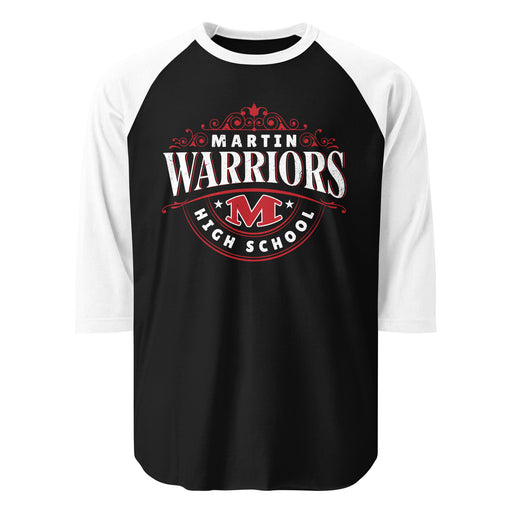 Martin High School Warriors Unisex 3/4 sleeve Raglan T-shirt 211